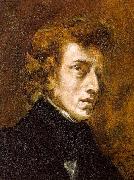Eugene Delacroix Portrait of Frederic Chopin oil painting artist